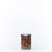 Glass Storage Jar – 550ml with Clear Stainless Lid, ideal for pantry organisation, filled with almonds for kitchen storage organisers.