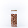 Glass Container with Bamboo Lid – 1750ml Storage Jar filled with beans for pantry organisation and kitchen storage.