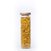 Round Glass Acacia Storage Jar Set – 5 Pack with pasta, perfect for pantry organisation and enhancing kitchen storage.