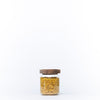 Round Glass Acacia Storage Jar filled with pasta for pantry and kitchen organisation.