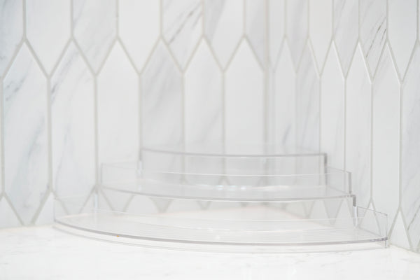Empty Clear 3-Tier Corner Spice Rack with 11 Γ 160 ml Spice Jars for efficient kitchen and pantry organisation.
