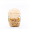 Round Tilt Glass Jar with Bamboo Lid – 4 L filled with cereal, ideal for kitchen and pantry organisation. Perfect glass jar storage solution.