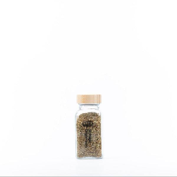 Bamboo Shaker Spice Jar – 180 ml filled with mixed spices, ideal for kitchen and pantry organisation, enhancing storage efficiency.
