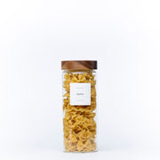 Acacia Screw On Glass Jar – 2500ml filled with pasta, ideal for pantry storage and kitchen organisers in Australia