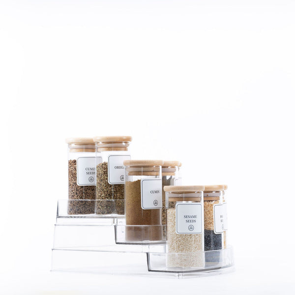 Clear 3-Tier Corner Spice Rack