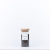 Round Glass Spice Jars with Bamboo Lid – 3 Sizes: Ideal for kitchen pantry organisation, featuring peppercorn storage in glass jars.