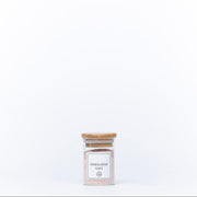 Round Glass Spice Jar with Bamboo Lid – perfect for kitchen organisation, storing Himalayan salt or spices, adding aesthetic to pantry.