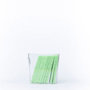 Clear Multi-Use Storage Tub With Lip – Medium holding green sponges, ideal for under sink organisation in kitchen or pantry.
