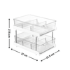 Clear under-sink drawer organizer, 37x21.5x27.5 cm, space-saving storage for kitchen essentials.
