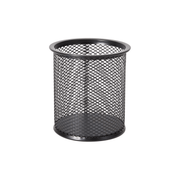 Black Mesh Pen Cup for Desk Organisation, ideal for sorting stationery, enhancing drawer organisers and under sink storage in home office.