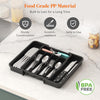 Expandable Cutlery Drawer Organiser Tray – Black (7 Slot) showcasing efficient kitchen organisation.