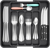Expandable Cutlery Drawer Organiser Tray – Black (7 Slot)