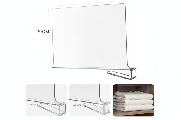 Clear Shelf Divider β 30cm Wardrobe Organiser