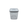 Clear storage organiser with white twist lid, perfect for pantry jars or fridge containers.