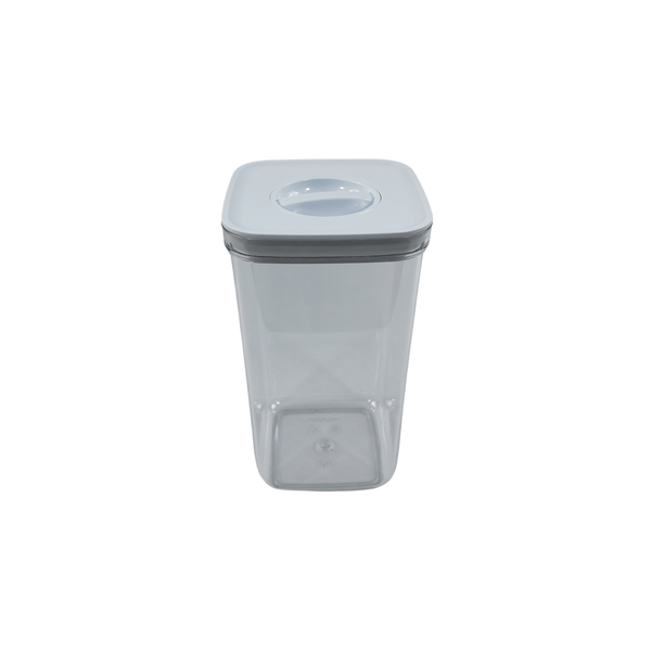 White twist canister for pantry storage, perfect kitchen basket for organizing.