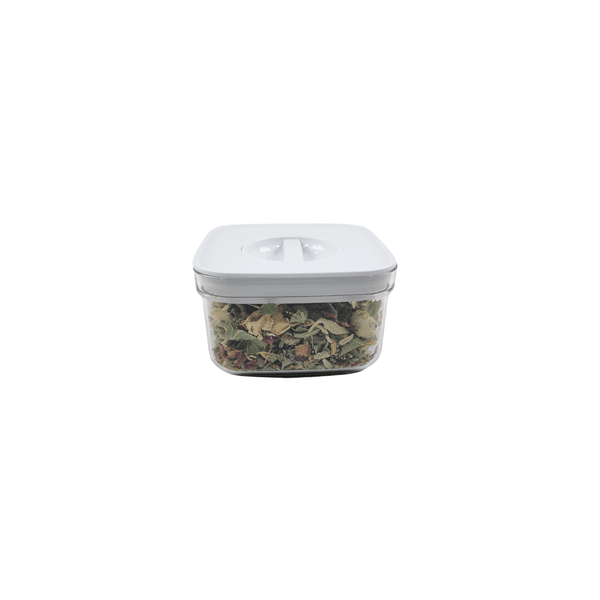 White twist canister for pantry storage, perfect for keeping food organized and fresh.