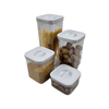 White twist canister set for pantry storage with pasta, nuts, grains - 4 pack