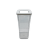 White airtight container with side clips and transparent lid, ideal for pantry storage