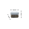 Compact white airtight container, 12x8x6cm size, ideal for kitchen storage, organizing spices.