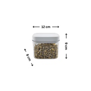 White Airtight Container – 15 Pack ideal for pantry organisation, showcasing dimensions for efficient kitchen storage.