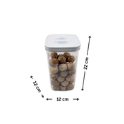 White Twist Canister Set – 16 Pack storing nuts, ideal for pantry organisation and kitchen storage. Use in drawers or under sink. Clear view design.