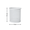 White mesh pen cup, 9x9.7 cm, ideal desk organiser for space-saving office storage.