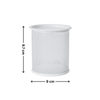White Mesh Pen Cup for Desk Organisation measures 9.7 cm tall. Ideal for organising pens, part of desktop storage organisers collection.