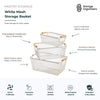 White Mesh Storage Basket with Wooden Handles