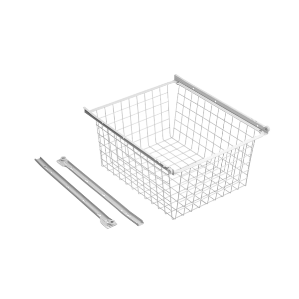 wire storage basket with slides in 2 sizes