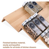 bamboo drawer spice rack 8-tier organizer with spice jars on angled bamboo trays