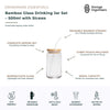 Bamboo Glass Drinking Jar Set β 500ml with Straws