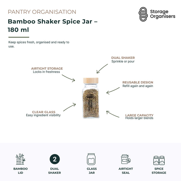 Bamboo Shaker Spice Jar β 180 ml