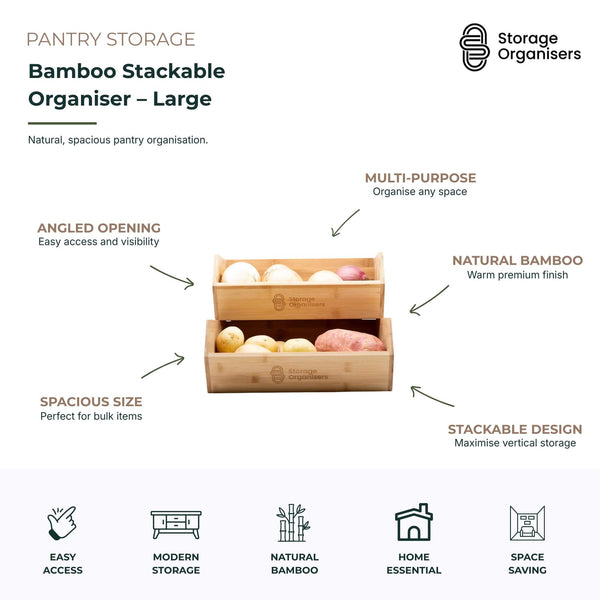 Bamboo Stackable Organiser – Large