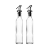 Clear glass oil and vinegar dispenser bottles, 550ml, perfect for kitchen storage and home organization, stylish and practical.