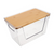 Clear Storage Container with Bamboo Lid – 29cm for pantry storage, bamboo jars, fridge tubs, bathroom organisers, home organisation