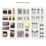 Mix and match drawer organiser layouts for makeup, office and kitchen