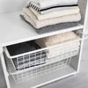 Wire Storage Basket with Slides – Available in 2 Sizes, storing neatly folded towels, ideal for pantry and kitchen organisation.