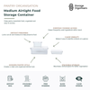 Medium airtight food storage container designed to keep pantry essentials fresh, organised and easy to access. Featuring a secure airtight seal that helps lock out air and moisture, this container supports longer-lasting food storage while maintaining freshness. The clear body provides instant visibility of contents, making it easy to identify ingredients at a glance, while the stackable design maximises vertical shelf space for efficient pantry and kitchen organisation. Ideal for storing dry foods, baking