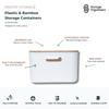 plastic and bamboo storage container with lid and built-in handles for pantry, kitchen, bathroom, and home organisation