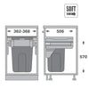 35L pull-out bin for 400mm cabinet, ideal for kitchen storage organisation; soft-close feature included.