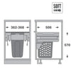 Illustration of 400mm pull-out hamper with 40L basket, ideal for laundry storage.