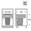 Diagram showing dimensions of Pull-Out Laundry Hamper – 400mm Cabinet (40L Drawer) for efficient under sink storage.