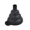Black Foldable Silicone Funnel for Jars & Liquids, ideal for kitchen organisation, perfect for pantry and under sink storage.