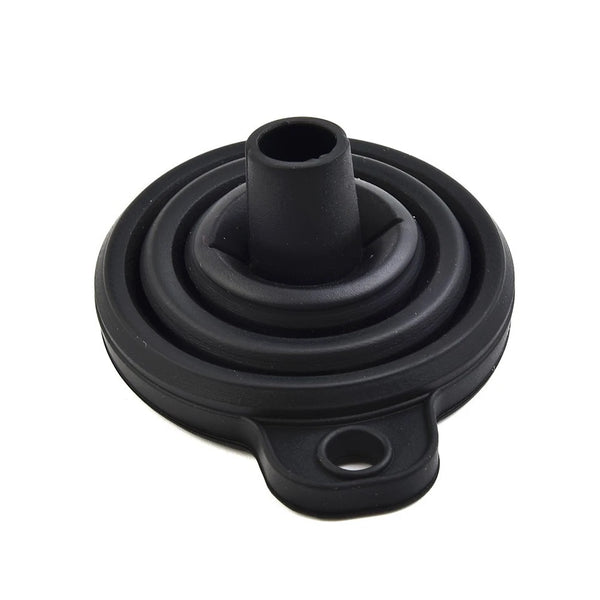 Black Foldable Silicone Funnel for Jars & Liquids, perfect for kitchen and pantry organisation, fits neatly in storage organisers.