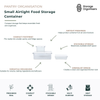 Set of small airtight food storage containers designed for compact pantry, fridge and kitchen organisation. Featuring secure airtight lids that help protect contents from air and moisture, these containers keep snacks, baking ingredients, leftovers and everyday essentials fresher for longer. The stackable design maximises shelf space while the clear bodies allow quick visibility of contents. Their compact footprint fits neatly into smaller storage areas, creating a clean, organised and clutter-free kitchen.