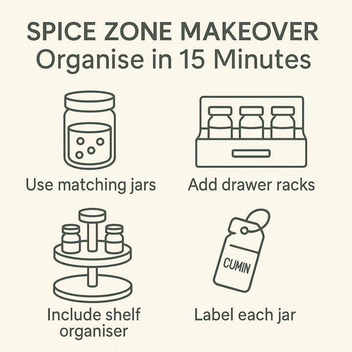 Spice zone makeover organise in 15 minutes 