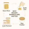 Alt Tag: Diagram illustrating why bigger bamboo jars matter for home organisation in Australia’s Biggest Bamboo Jar Range – Compare Sizes Now.