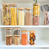 Square Bamboo Glass Pantry Storage Containers – 12 Pack