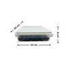 Clear fridge storage container with white lid, 30x20x8 cm, ideal for pantry organisation.