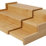 Expandable Bamboo Spice Rack – 3 Tier for kitchen organisation, ideal for storing spices in pantry or drawer storage organisers.